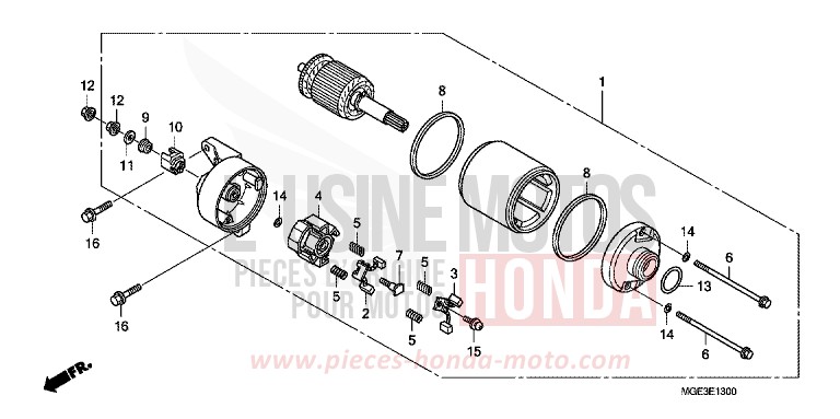 MOTEUR DE DEMARRAGE de VFR1200F DCT DARKNESS BLACK METALLIC (NH463) 2012